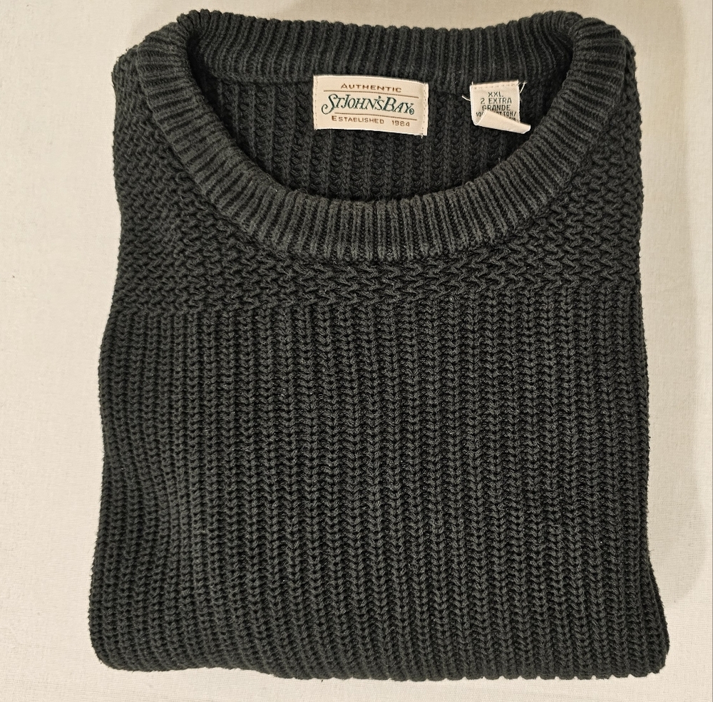 Vintage Aunthentic St. John's Bay Est. 1984 Men's Green Crewneck Sweater--XXL - Picture 3 of 8